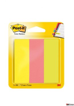 Zakładki indeksujące POST-IT (671/3), papier, 26x76mm, 3x100 kart., mix kolorów