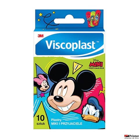 Zestaw plastrów VISCOPLAST, 10szt., MIKI I PRZYJACIELE, MIX KOLOR Zestaw plastrów VISCOPLAST, 10szt., MIKI I PRZYJACIELE, MIX KOLOR