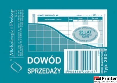 260-9 Dowód sprzedaży MICHALCZYK&PROKOP A7 80 kartek