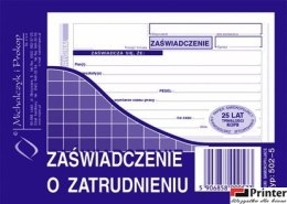 502-5 Zaświadczenie o zatrudnieniu MICHALCZYK&PROKOP A6 80 kartek