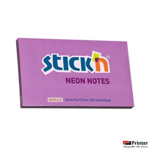 Bloczek STICKN 127x76mm fioletowy neonowy 100k 21214 STICKN