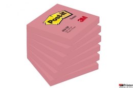 Bloczek samoprzylepny POST-IT (654-PNK), 76x76mm, (6szt) 1x100 kartek, jaskrawy różowy