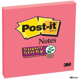 Bloczek samoprzylepny POST-IT_ Super Sticky (654-6SS-PO), 76x76mm, 1x90 kartek, różowy