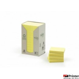 Bloczek samoprzylepny ekologiczny POST-IT (653-1T), 38x51mm, 24x100 kart., żółty
