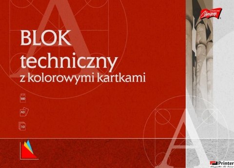 Blok techniczny kolor A3 10 kartek UNIPAP