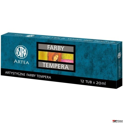 Farby tempera Astra 12 kolorów - 20 ml, 83414900