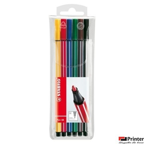 Flamastry STABILO PEN 6szt 6806/PL Flamastry STABILO PEN 6szt 6806/PL
