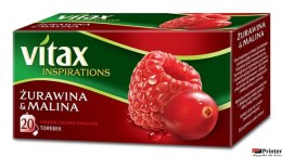 Herbata VITAX INSPIRATIONS Żurawina&Malina (20 saszetek) 40g zawieszka