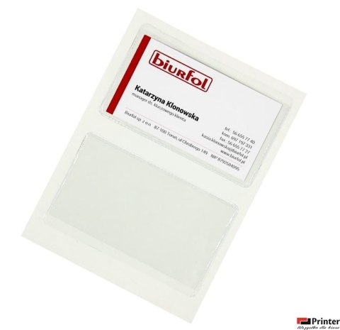 Kieszeń samoprzylepna na wizytówki (10) KS-04-01 BIURFOL Kieszeń samoprzylepna na wizytówki (10) KS-04-01 BIURFOL