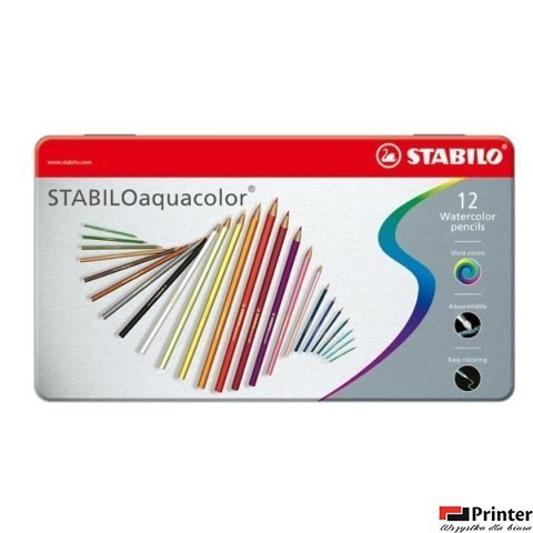 Kredki AQUACOLOR metalowe etui 12 szt 1612-5 Kredki AQUACOLOR metalowe etui 12 szt 1612-5