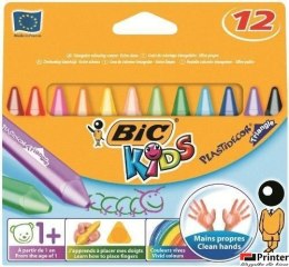 Kredki świecowe BIC Kids Plastidecor Triangle 12 kolorów, 8297733