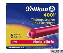 Naboje do piór, krótkie czerwone 301192 Pelikan