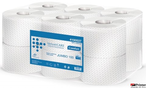 Papier toaletowy celuloza, 2 warstwy, biały, 100m - 800 listków (12szt) VELVET PROFESSIONAL JUMBO 4100537 Papier toaletowy celuloza, 2 warstwy, biały, 100m - 800 listków (12szt) VELVET PROFESSIONAL JUMBO 4100537