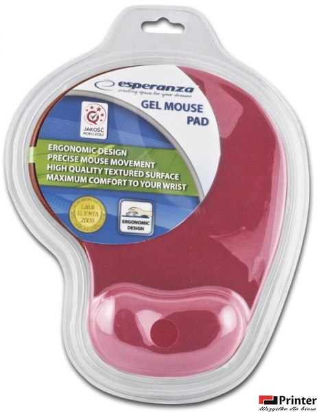 Podkładka żelowa pod mysz czerwona EA137R ESPERANZA Podkładka żelowa pod mysz czerwona EA137R ESPERANZA