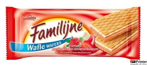 Wafle FAMILIJNE Truskawkowo-śmietankowym 180g JUTRZENKA Wafle FAMILIJNE Truskawkowo-śmietankowym 180g JUTRZENKA