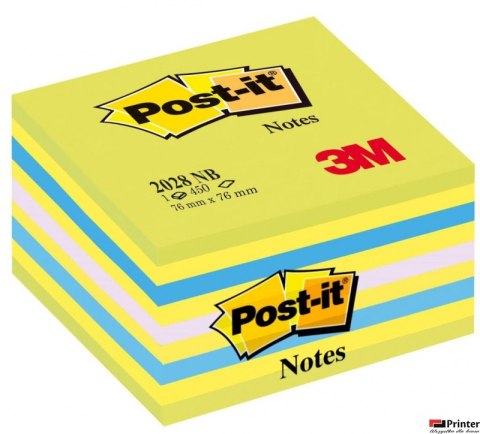 Bloczek 3M POST-IT 2028-NB 76x76mm niebiesko-zielony 400k FT510093253