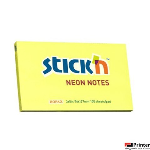 Bloczek STICKN 127x76mm żółty neonowy 100k 21135 STICKN