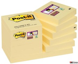 Bloczek samoprzylepny POST-IT_ Super Sticky (622-12SSCY-EU), 46,7x46,7 mm, 12x90 kart., żółty