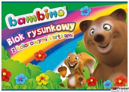 Blok techniczny z kolorowymi kartkami BAMBINO A4 10kartek STANDARD