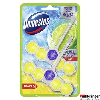 DOMESTOS Zawieszka do toalety POWER5 DUO LIME 5x2x55g 03204