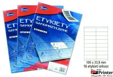 Etykiety samoprzylepne No. 021 105x33,8 mm GRAND 150-1048