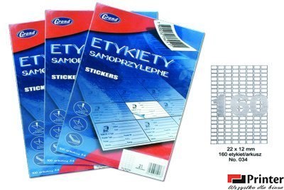 Etykiety samoprzylepne No. 034 22x12 mm GRAND 150-1061 (X)