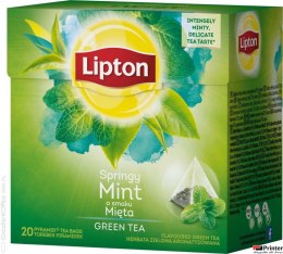 Herbata LIPTON PIRAMID GREEN TEA MIĘTA INTENSE MINT 20t zielona