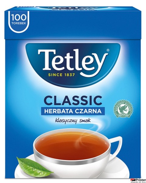 Herbata TETLEY CLASSIC czarna 100 saszetek bez zawieszki Herbata TETLEY CLASSIC czarna 100 saszetek bez zawieszki