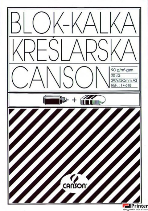 Kalka kreślarska A3 90/95 blok 20ark 17618 CANSON 200005323 Kalka kreślarska A3 90/95 blok 20ark 17618 CANSON 200005323