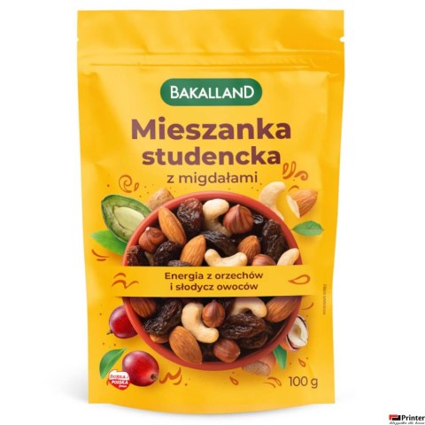 Mieszanka Studencka z migdałami 100g BAKALLAND Mieszanka Studencka z migdałami 100g BAKALLAND