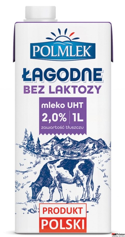 Mleko POLMLEK UHT bez laktozy 2% 1l Mleko POLMLEK UHT bez laktozy 2% 1l