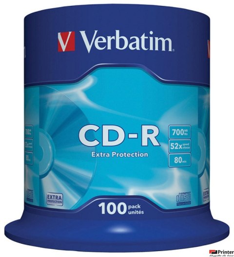 Płyta CD-R VERBATIM CAKE (100) Extra Protection 700MB x52 43411