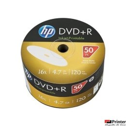 Płyta HP DVD+R 4.7GB 16x (50szt) SPINDEL, bulk WHITE INKJET PRINTABLE do nadruku DRE00070WIP