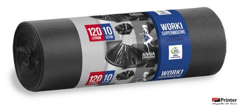 Worki na śmieci 120l supermoc.LDPE (10szt.)czarne ANNA Z. WNS1972/25SH Worki na śmieci 120l supermoc.LDPE (10szt.)czarne ANNA Z. WNS1972/25SH