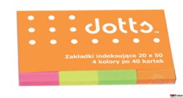 Zakładka indeksująca DOTTS 20x50 4x40kartek neonowa (NSP20/50/N/D)