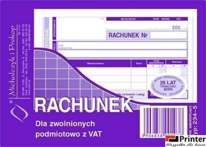 234-5 Rachunek MICHALCZYK&PROKOP A6 80 kartek poziom(o+k) 234-5 Rachunek MICHALCZYK&PROKOP A6 80 kartek poziom(o+k)