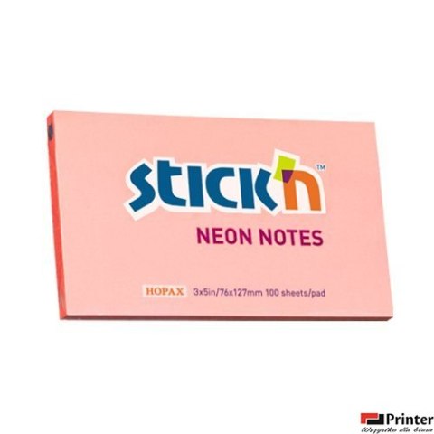 Bloczek STICKN 127x76mm różowy neonowy 100k 21170 STICKN Bloczek STICKN 127x76mm różowy neonowy 100k 21170 STICKN