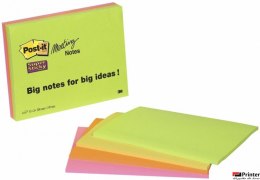 Bloczek samoprzylepny POST-IT_ Super Sticky (6845-SSP), 200x149mm, 4x45 kart., mix kolorów