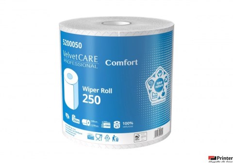 Czyściwo przemysłowe celuloza, 2 warstwy, białe, 250m - 1000 listków (1szt) VELVET PROFESSIONAL Comfort 5200050 Czyściwo przemysłowe celuloza, 2 warstwy, białe, 250m - 1000 listków (1szt) VELVET PROFESSIONAL Comfort 5200050