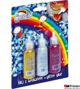 Klej brokatowy FIORELLO GR-BK20 3 kolory x20ml 170-2230 Klej brokatowy FIORELLO GR-BK20 3 kolory x20ml 170-2230
