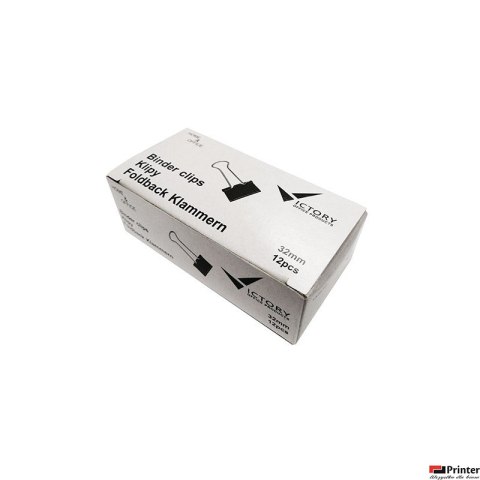 Klip 25mm 12szt (1 cal) czarny VICTORY 125K12 Klip 25mm 12szt (1 cal) czarny VICTORY 125K12