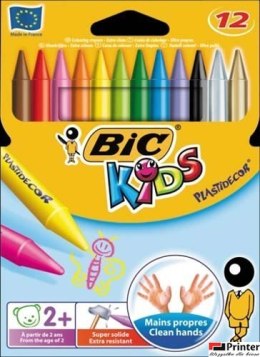 Kredki świecowe BIC Kids Plastidecor 12 kolorów, 945764