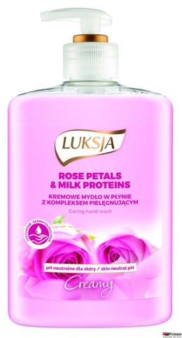 LUKSJA Mydło w płynie z dozownikiem 500 ml PŁATKI RÓŻA&MLEKO 8889