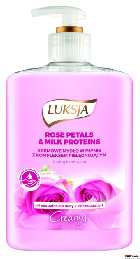LUKSJA Mydło w płynie z dozownikiem 500 ml PŁATKI RÓŻA&MLEKO 8889 LUKSJA Mydło w płynie z dozownikiem 500 ml PŁATKI RÓŻA&MLEKO 8889