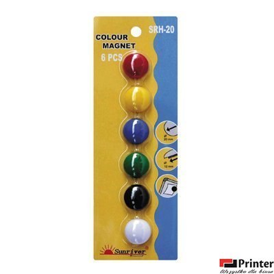 Magnesy ARGO kolorowe WF-20 opakowanie 6sztuk SRH-20 Magnesy ARGO kolorowe WF-20 opakowanie 6sztuk SRH-20