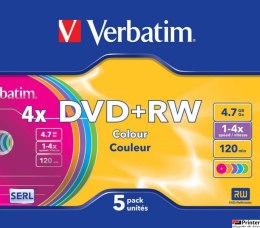 Płyta DVD+RW VERBATIM SLIM Color 4.7GB x4 (1) 43297