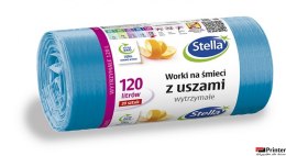 Worki na śmieci z uszami wytrzymałe 120L 20szt. niebieskie (HD-LD) STELLA