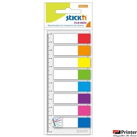 Zakładki Indeksujące 8 kolorów neon x 15szt.+Linijka STICKN 21467 Zakładki Indeksujące 8 kolorów neon x 15szt.+Linijka STICKN 21467
