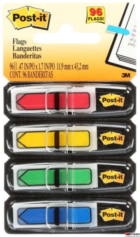Zakładki indeksujące POST-IT 12x43mm strzałki 4x24szt 684ARR3 3M Zakładki indeksujące POST-IT 12x43mm strzałki 4x24szt 684ARR3 3M