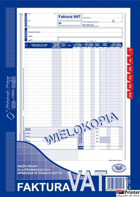 100-1N/E Faktura VAT A4-wielkp. MICHALCZYK i PROKOP 100-1N/E Faktura VAT A4-wielkp. MICHALCZYK i PROKOP